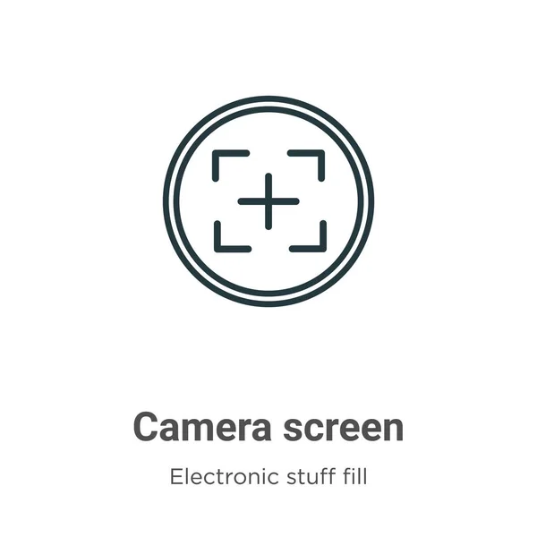 Ekran Kamery Zarys Ikony Wektora Cienki Czarny Ekran Aparatu Ikona — Wektor stockowy
