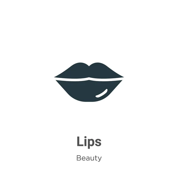 Lippen Vektor Symbol Auf Weißem Hintergrund Flache Vektor Lippen Symbol — Stockvektor