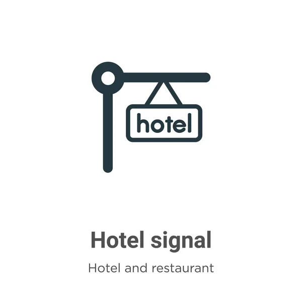 Hotel Signal Glyph Icon Vector White Background Flat Vector Hotel — Stock Vector