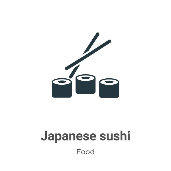 Japonská Sushi Vektorová Ikona Bílém Pozadí Plochý Vektorový Symbol Japonské — Stockový vektor