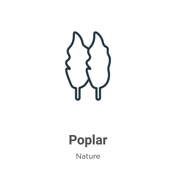 Poplar Outline Vector Icon Thin Line Black Poplar Icon Flat — Stock vektor