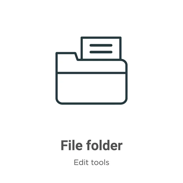 File Folder Outline Vector Icon Тонкая Черная Иконка Папки Файлов — стоковый вектор