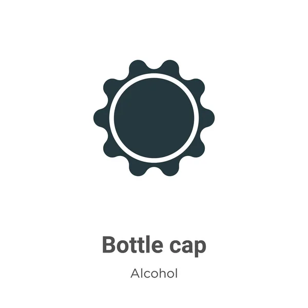 Flaska Cap Vektor Ikon Vit Bakgrund Platt Vektor Flaska Lock — Stock vektor