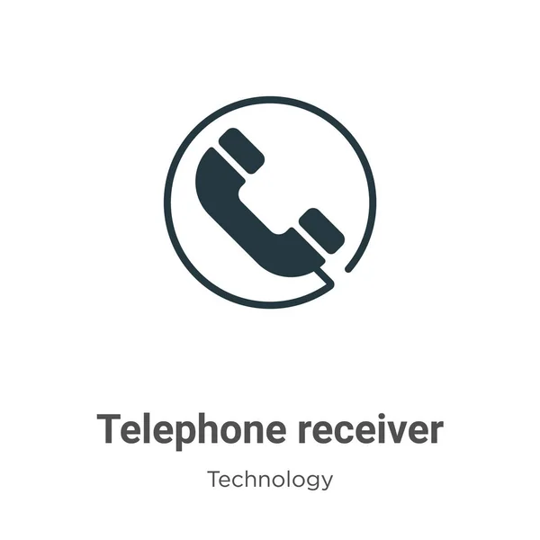 Récepteur Téléphonique Glyphe Icône Vecteur Sur Fond Blanc Symbole Icône — Image vectorielle