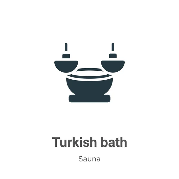 Turkish Bath Glyph Icon Vector White Background Flat Vector Turkish — Stock Vector