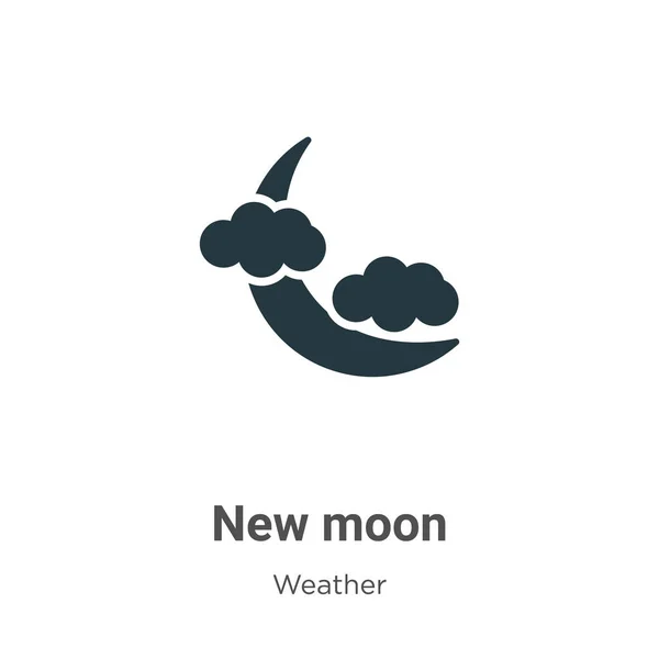 New Moon Glyph Icon Vector White Background Flat Vector New — Stock vektor