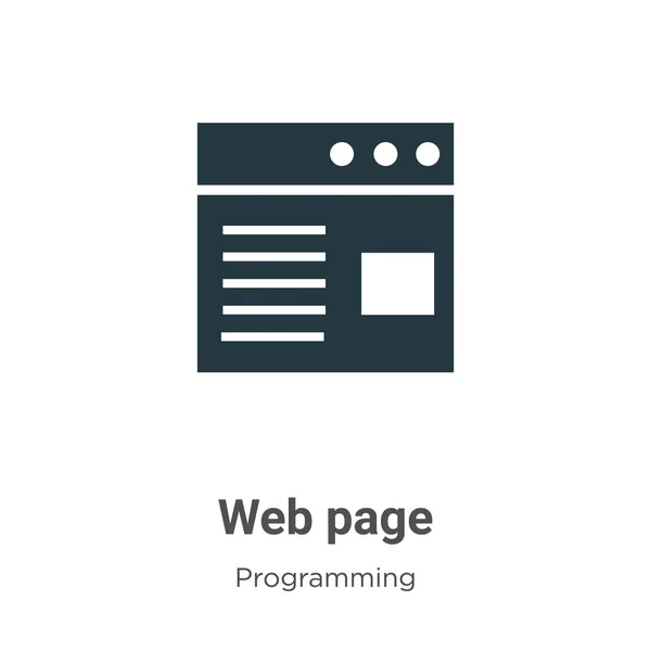 Εικονίδιο Διανύσματος Ιστοσελίδας Λευκό Φόντο Επίπεδη Διανυσματική Ιστοσελίδα Σύμβολο Σύμβολο — Διανυσματικό Αρχείο