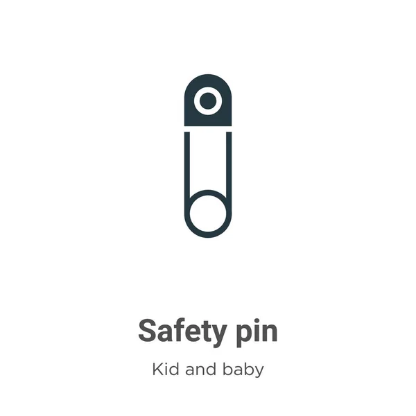 Pin Seguridad Vector Icono Glifo Sobre Fondo Blanco Signo Símbolo — Vector de stock