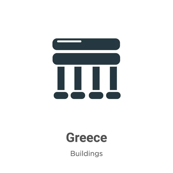 Griekenland Vector Pictogram Witte Achtergrond Flat Vector Greece Pictogram Symbool — Stockvector