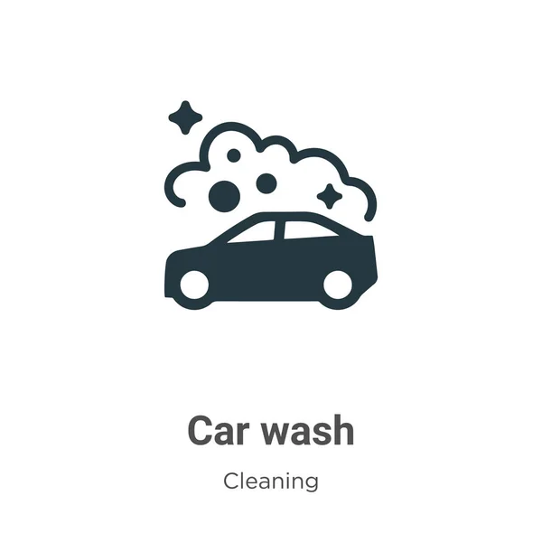 白の背景に車の洗浄ベクトルアイコン モバイルコンセプトとWebアプリのデザインのための現代的なクリーニングコレクションからフラットベクトル車の洗浄アイコン記号記号 — ストックベクタ