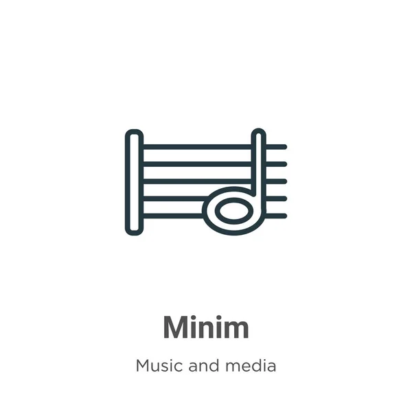 Minim Outline Vector Icon Thin Line Black Minim Icon Flat — Stock Vector