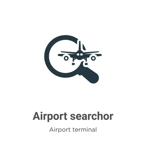 Ícone do vetor da busca do aeroporto no fundo branco. Flat vector airport searchor icon sign from modern airport terminal collection for mobile concept and web apps design. —  Vetores de Stock