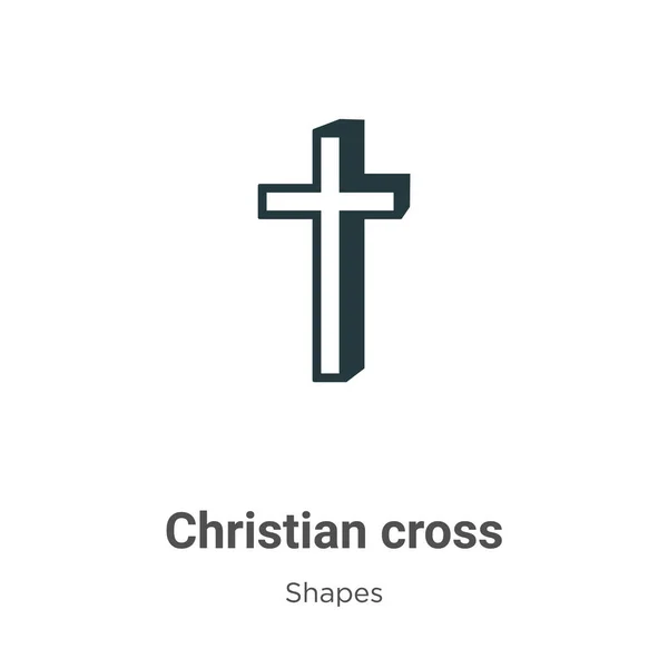 Christian Krzyż Wektor Glif Ikona Białym Tle Płaski Wektor Christian — Wektor stockowy