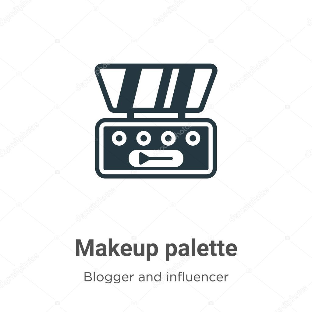 Makeup palette vector icon on white background. Flat vector makeup palette icon symbol sign from modern blogger and influencer collection for mobile concept and web apps design.