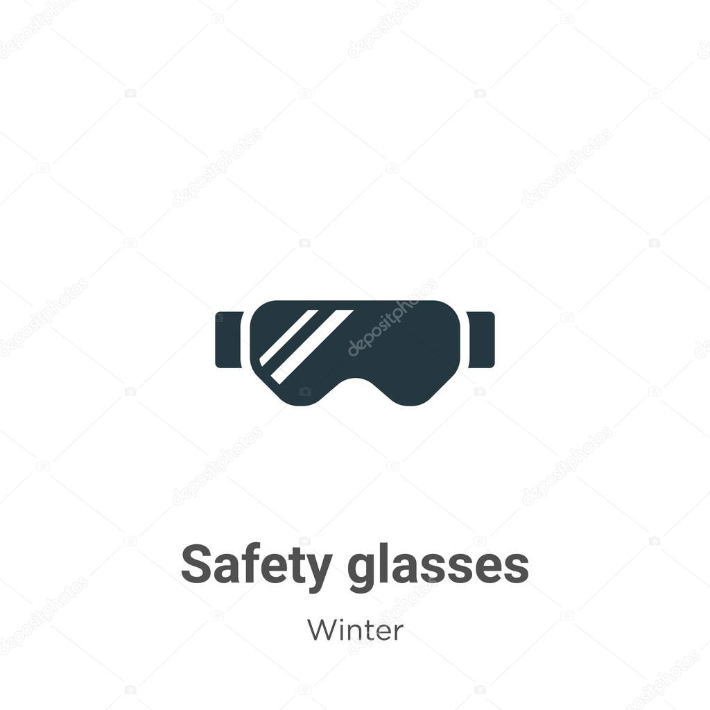 Safety glasses glyph icon vector on white background. Flat vector safety glasses icon symbol sign from modern winter collection for mobile concept and web apps design.