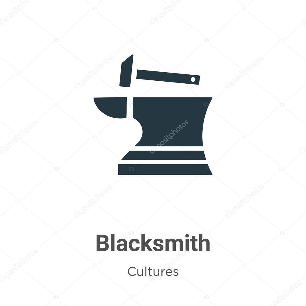 Blacksmith vector icon on white background. Flat vector blacksmith icon symbol sign from modern cultures collection for mobile concept and web apps design.