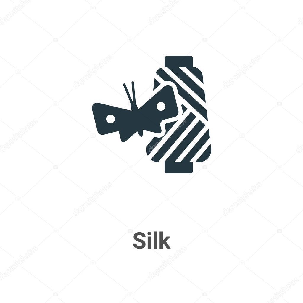 Silk vector icon on white background. Flat vector silk icon symbol sign from modern sew collection for mobile concept and web apps design.