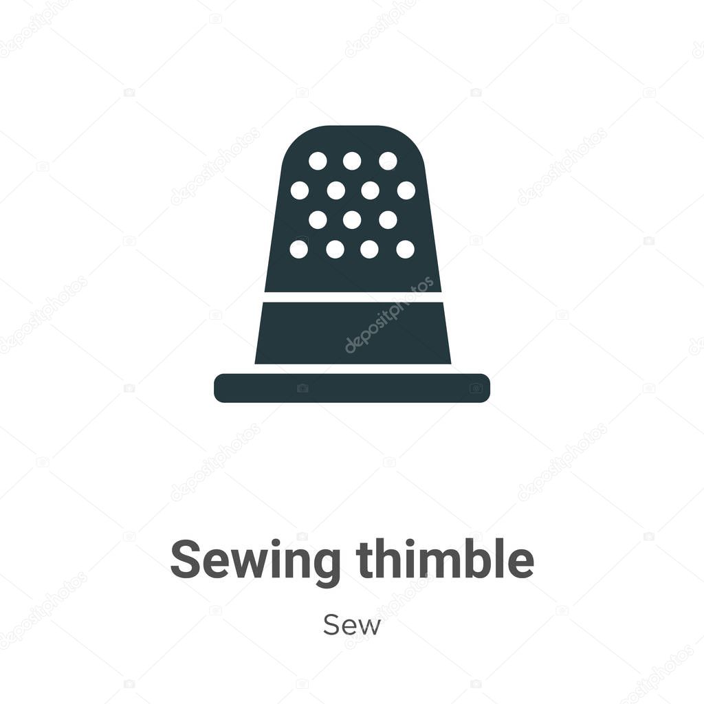 Sewing thimble glyph icon vector on white background. Flat vector sewing thimble icon symbol sign from modern sew collection for mobile concept and web apps design.