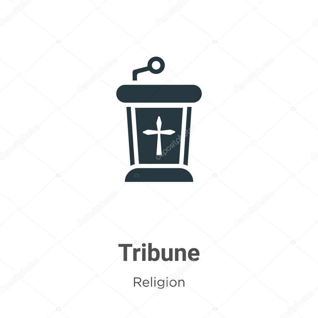 Tribune glyph icon vector on white background. Flat vector tribune icon symbol sign from modern religion collection for mobile concept and web apps design.