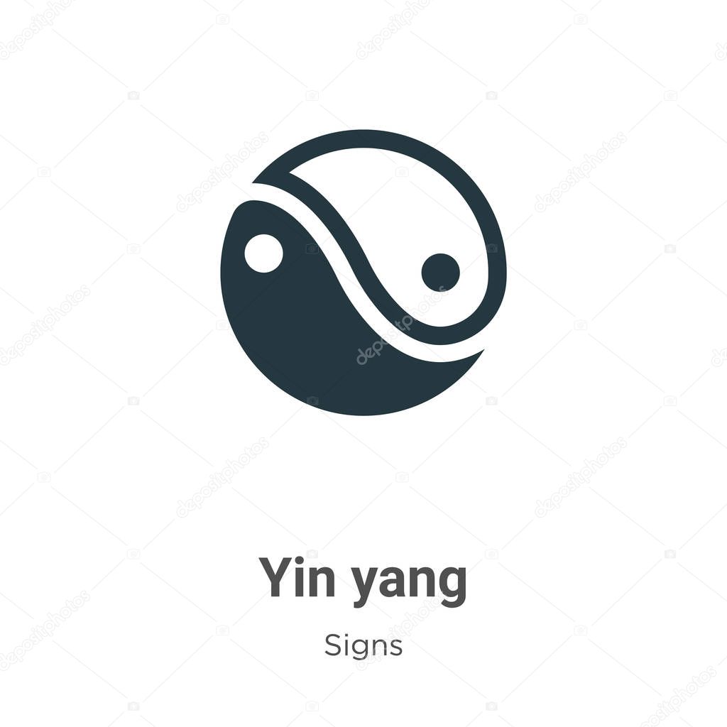 Yin yang symbol glyph icon vector on white background. Flat vector yin yang symbol icon symbol sign from modern signs collection for mobile concept and web apps design.