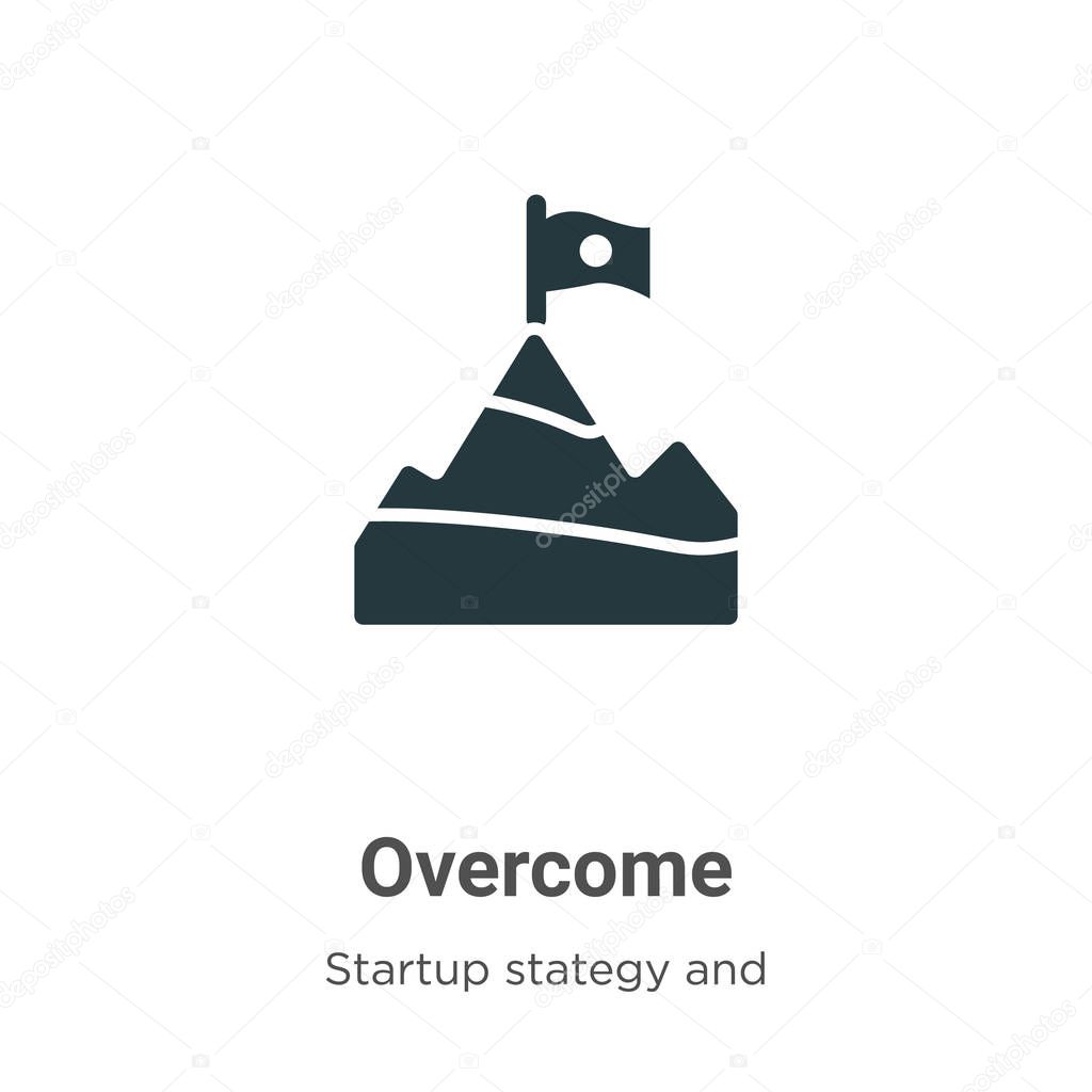 Overcome glyph icon vector on white background. Flat vector overcome icon symbol sign from modern startup collection for mobile concept and web apps design.