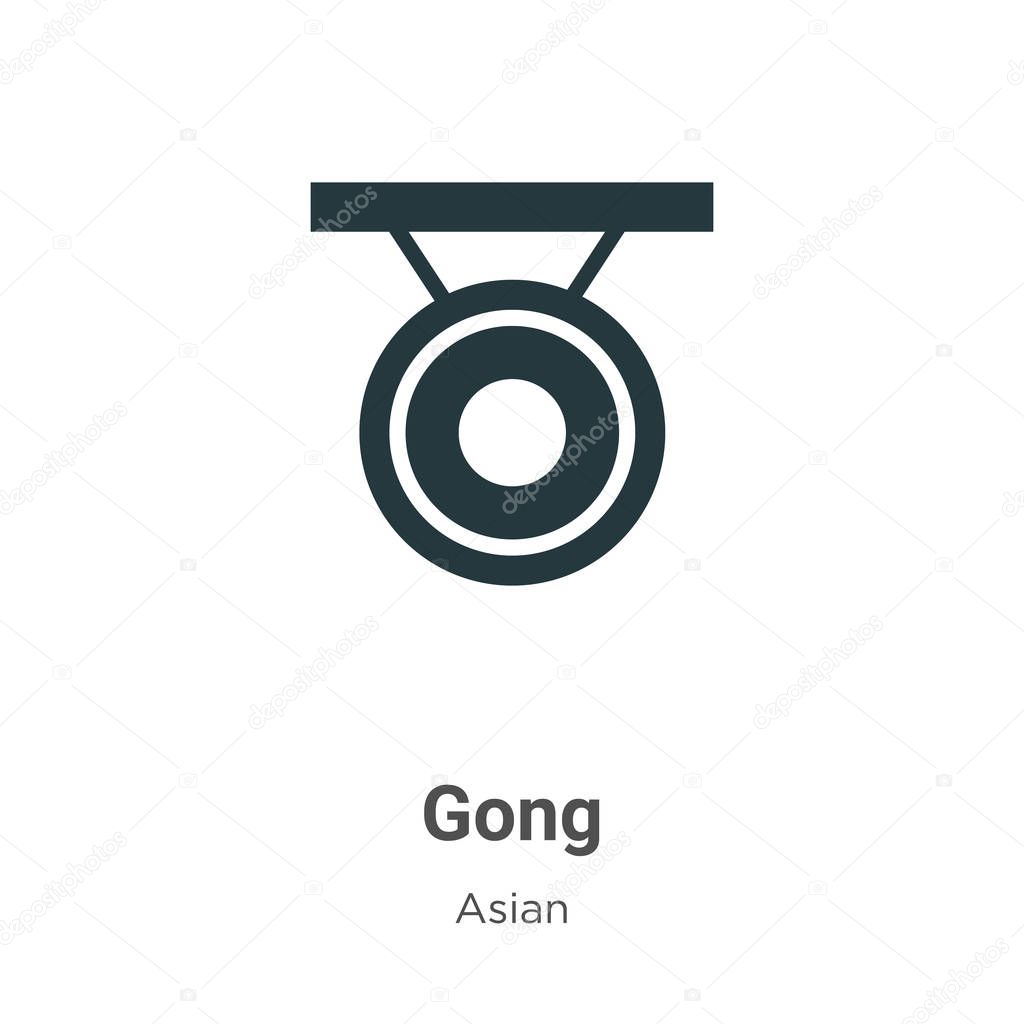Gong vector icon on white background. Flat vector gong icon symbol sign from modern asian collection for mobile concept and web apps design.