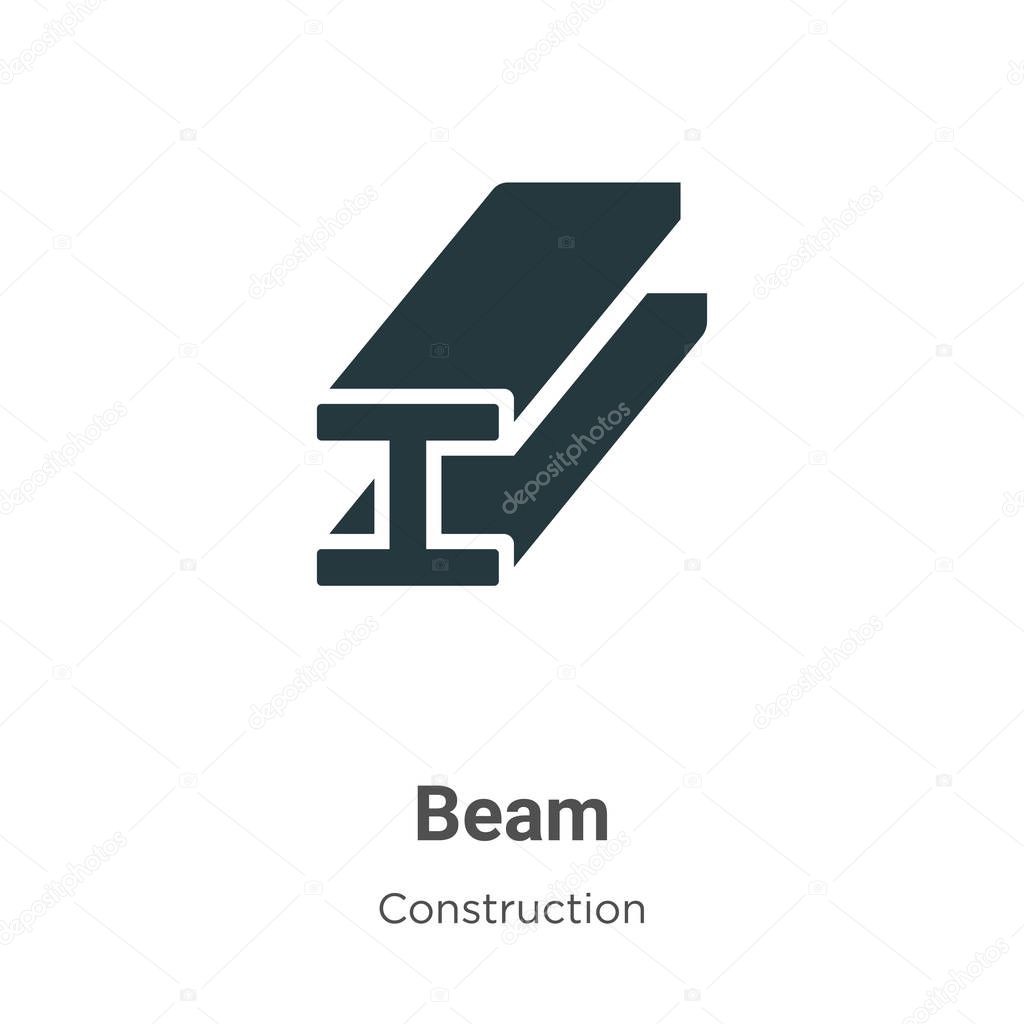Beam vector icon on white background. Flat vector beam icon symbol sign from modern construction collection for mobile concept and web apps design.