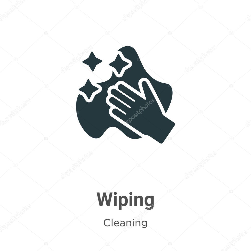 Wiping vector icon on white background. Flat vector wiping icon symbol sign from modern cleaning collection for mobile concept and web apps design.