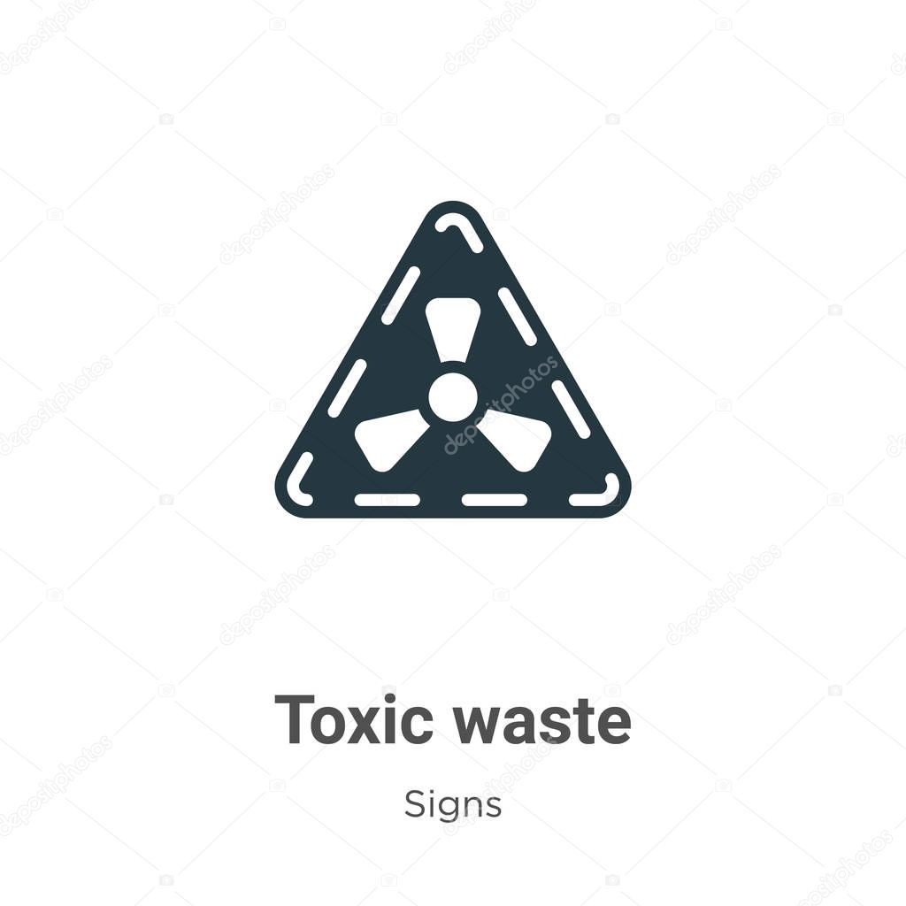 Toxic waste glyph icon vector on white background. Flat vector toxic waste icon symbol sign from modern signs collection for mobile concept and web apps design.