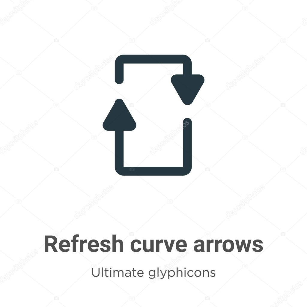 Refresh curve arrows glyph icon vector on white background. Flat vector refresh curve arrows icon symbol sign from modern ultimate glyphicons collection for mobile concept and web apps design.