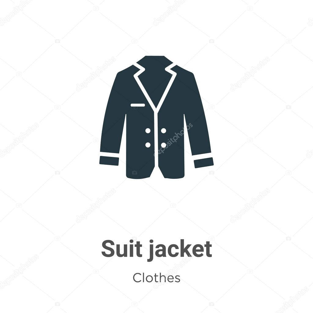 Suit jacket vector icon on white background. Flat vector suit jacket icon symbol sign from modern clothes collection for mobile concept and web apps design.