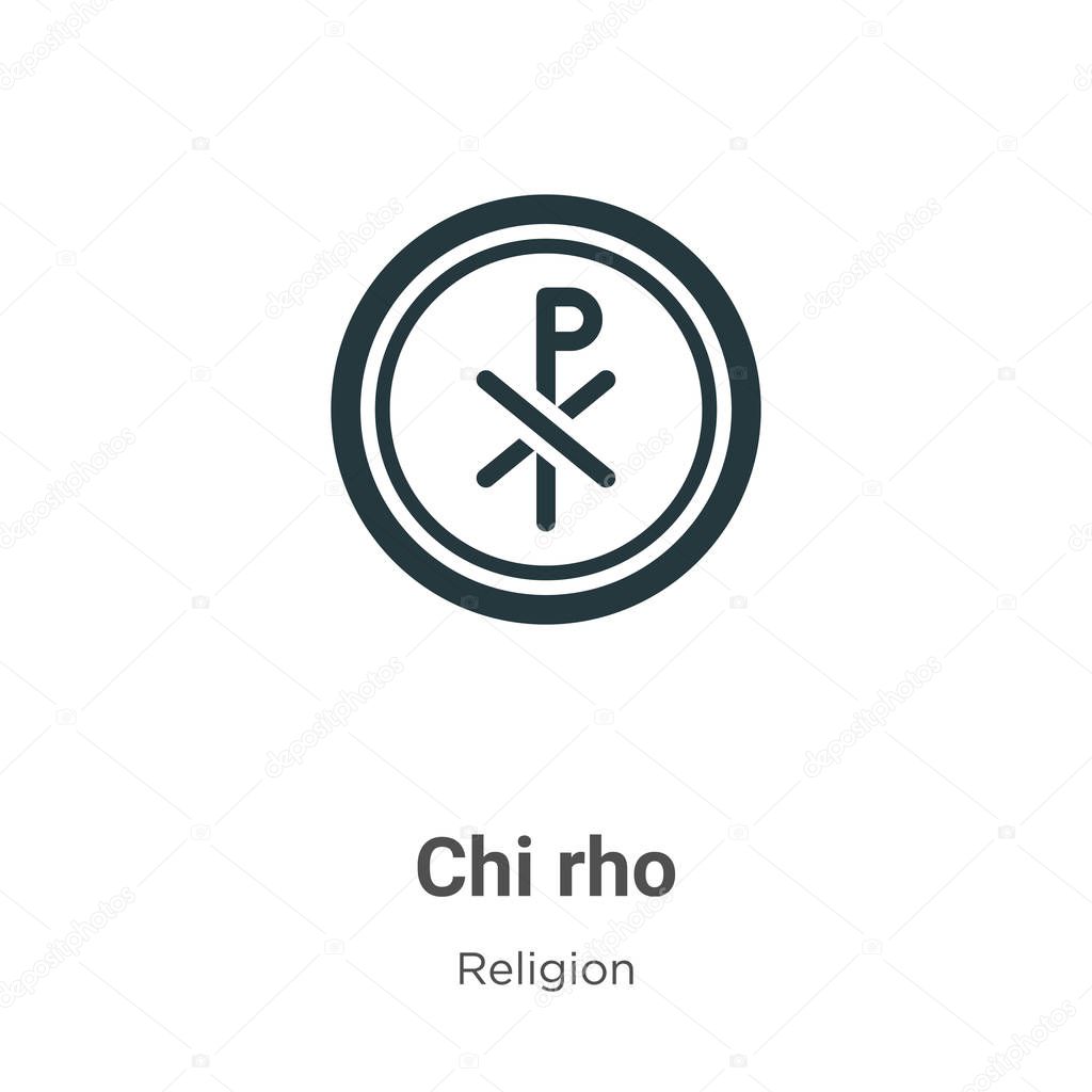 Chi rho glyph icon vector on white background. Flat vector chi rho icon symbol sign from modern religion collection for mobile concept and web apps design.
