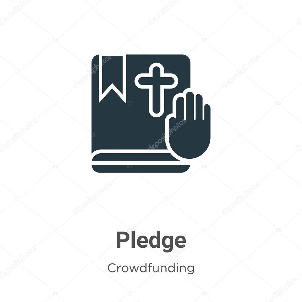 Pledge vector icon on white background. Flat vector pledge icon symbol sign from modern crowdfunding collection for mobile concept and web apps design.