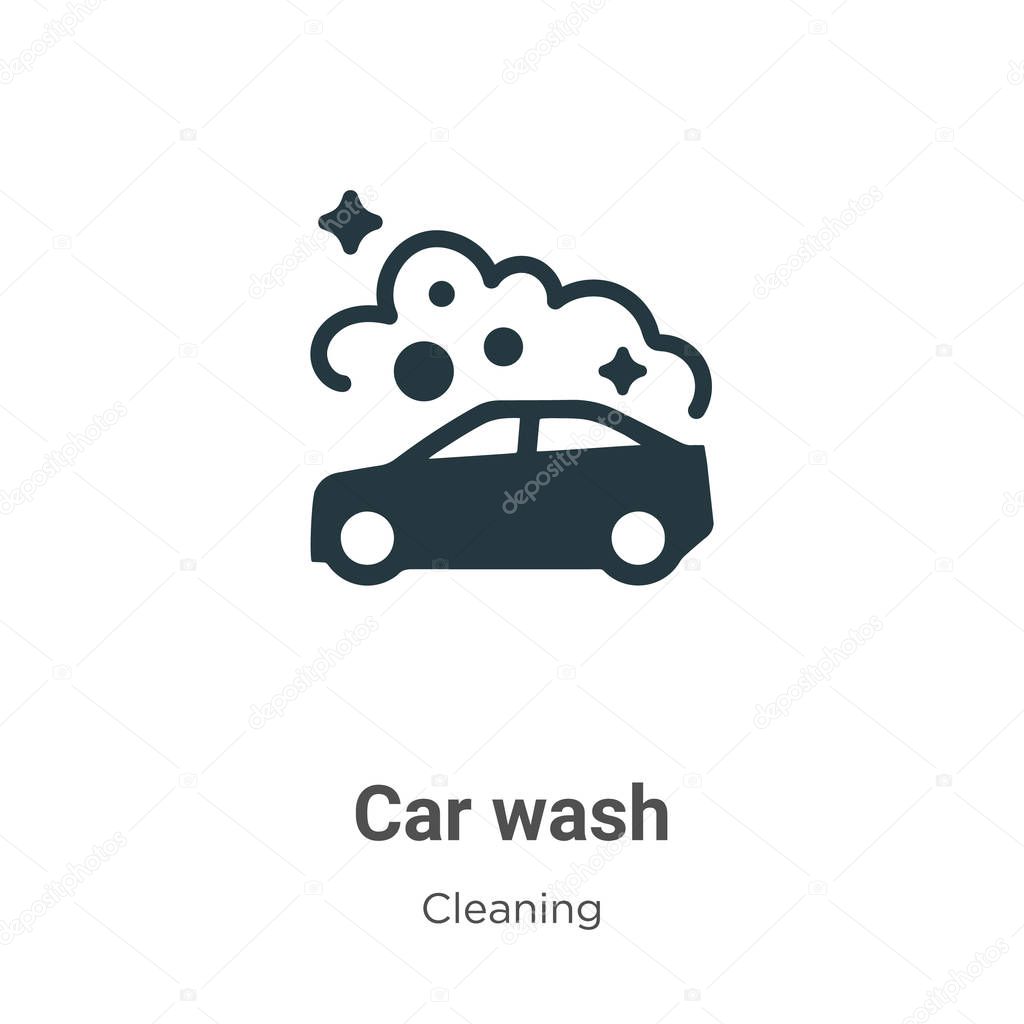 Car wash vector icon on white background. Flat vector car wash icon symbol sign from modern cleaning collection for mobile concept and web apps design.