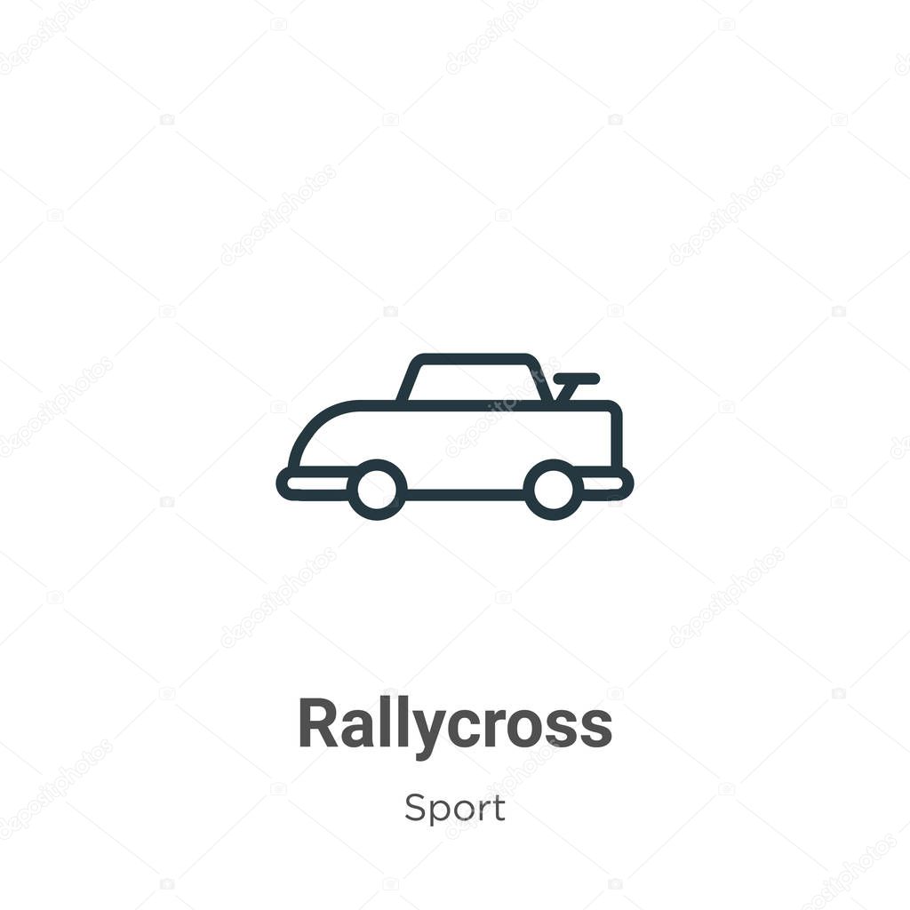 Rallycross outline vector icon. Thin line black rallycross icon, flat vector simple element illustration from editable sport concept isolated on white background
