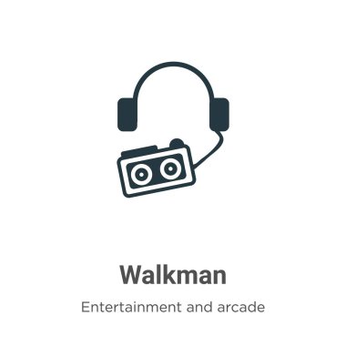 Beyaz arkaplanda walkman vektör simgesi. Mobil konsept ve web uygulamaları tasarımı için modern eğlence ve oyun salonu koleksiyonundan düz vektör walkman simgesi işareti.
