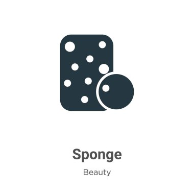 Beyaz arkaplanda sünger vektör simgesi. Mobil konsept ve web uygulamaları tasarımı için modern güzellik koleksiyonundan düz vektör sünger simgesi simgesi işareti.