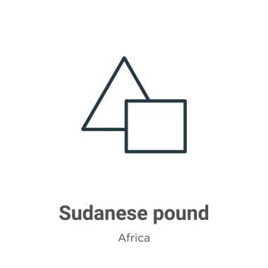 Sudan Pound taslak vektör simgesi. İnce çizgi siyah Sudan pound simgesi, düz vektör basit element çizimi, düzenlenebilir Afrika kavramından beyaz arkaplanda izole edilmiş.