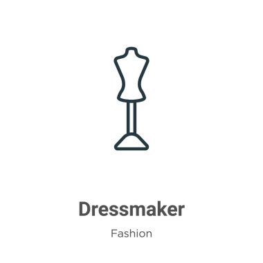 Terzinin ana hatları vektör simgesi. İnce çizgi siyah terzi simgesi, düz vektör basit element çizimi, düzenlenebilir moda kavramından beyaz arkaplanda izole edilmiş.