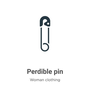 Perdible pin vector icon on white background. Flat vector perdible pin icon symbol sign from modern woman clothing collection for mobile concept and web apps design.