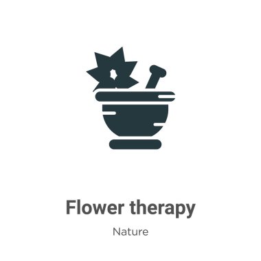 Beyaz arka planda çiçek terapisi sembolü vektörü. Mobil konsept ve web uygulamaları tasarımı için modern doğa koleksiyonundan düz vektör çiçek ikonu sembolü işareti.