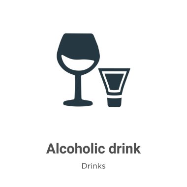 Alcoholic drink vector icon on white background. Flat vector alcoholic drink icon symbol sign from modern drinks collection for mobile concept and web apps design.