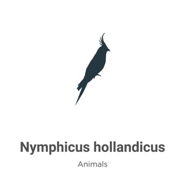 Beyaz arka planda Nymphicus hollandicus vektör simgesi. Düz vektör nymphicus hollandicus simgesi sembolü modern hayvan koleksiyonundan mobil konsept ve web uygulamaları tasarımı için.