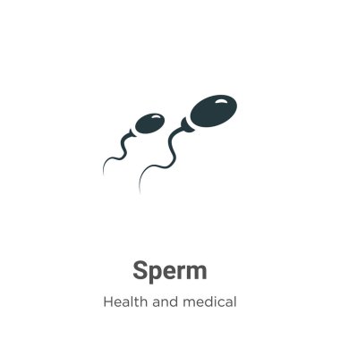 Beyaz arkaplanda sperm vektör simgesi. Mobil konsept ve web uygulamaları tasarımı için modern sağlık ve tıp koleksiyonundan düz vektör sperm simgesi işareti.