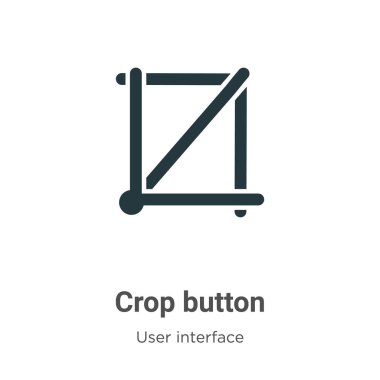 Beyaz arkaplanda kırpma düğmesi vektör simgesi. Mobil konsept ve web uygulamaları tasarımı için modern kullanıcı arayüzü koleksiyonundan düz vektör kırpma simgesi simgesi işareti.