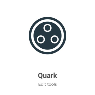 Beyaz arkaplanda Quark vektör simgesi. Mobil konsept ve web uygulamaları tasarımı için modern düzenleme araçları koleksiyonundan düz vektör kuark simgesi işareti.
