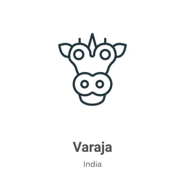 Varaja outline vector icon. Thin line black varaja icon, flat vector simple element illustration from editable india concept isolated on white background