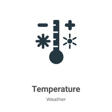 Beyaz arkaplanda sıcaklık vektör simgesi. Mobil konsept ve web uygulamaları tasarımı için modern hava tahsilatından düz vektör sıcaklık simgesi işareti.