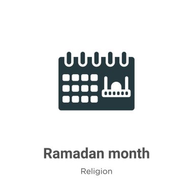 Ramadan month glyph icon vector on white background. Flat vector ramadan month icon symbol sign from modern religion collection for mobile concept and web apps design.
