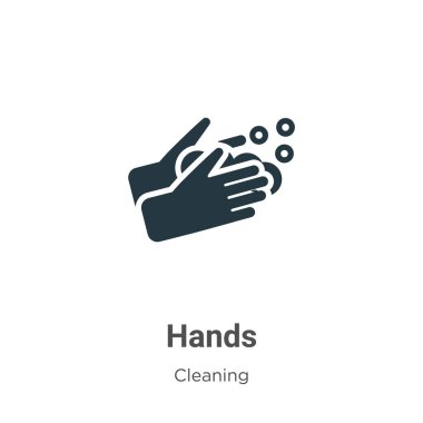 Beyaz arkaplanda eller vektör simgesi. Mobil konsept ve web uygulamaları tasarımı için modern temizlik koleksiyonundan düz vektör eller simgesi işareti.